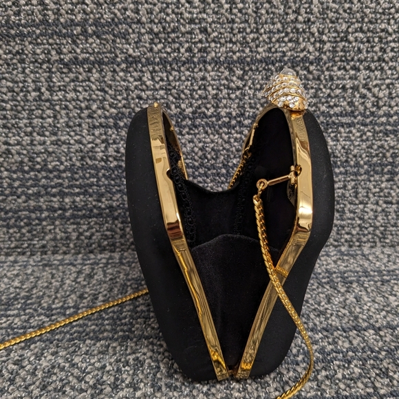 Morgan Taylor Black Clutch Gold Rhinestone - Picture 13 of 16